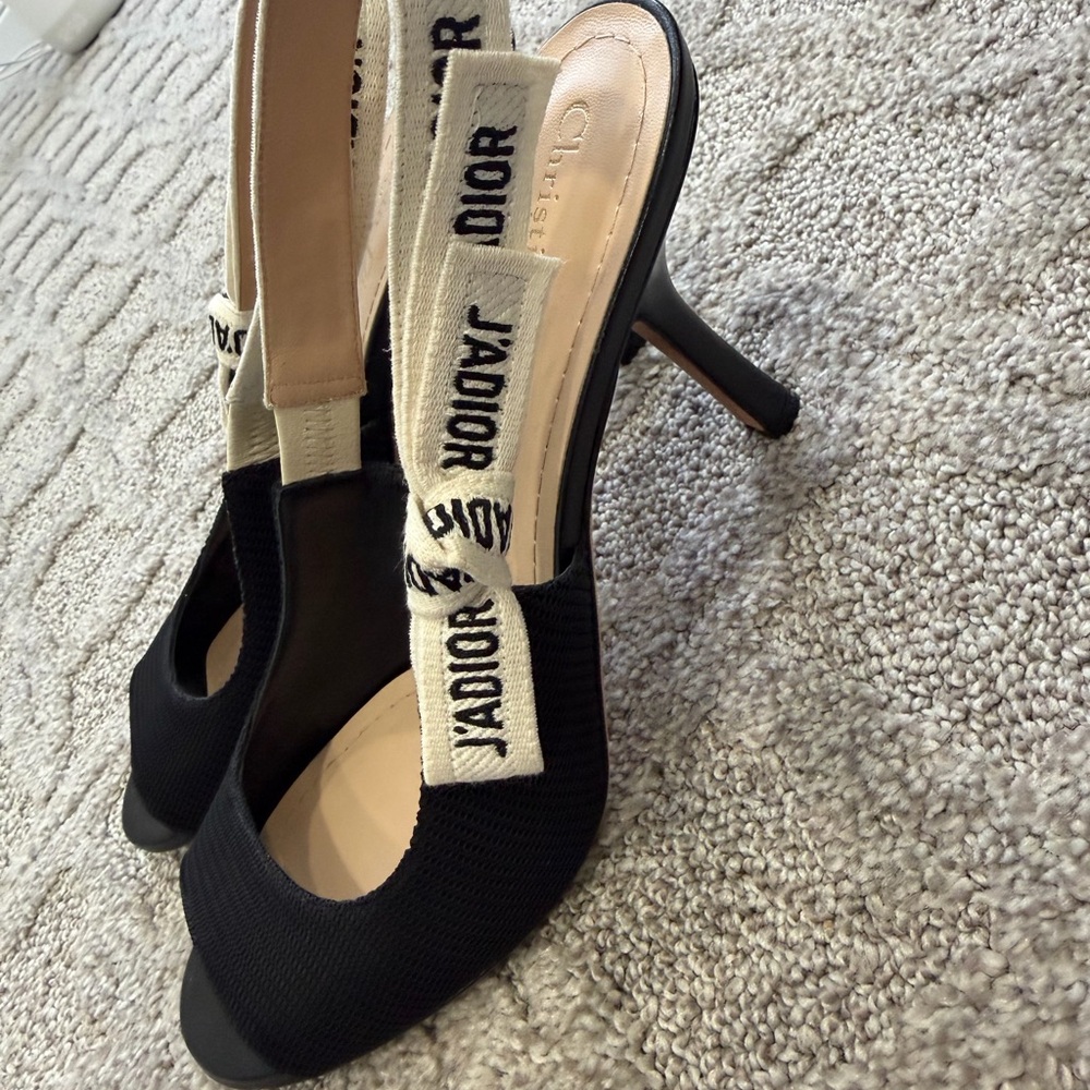 Dior black and Cream Slingback Heels - Picture 8 of 10